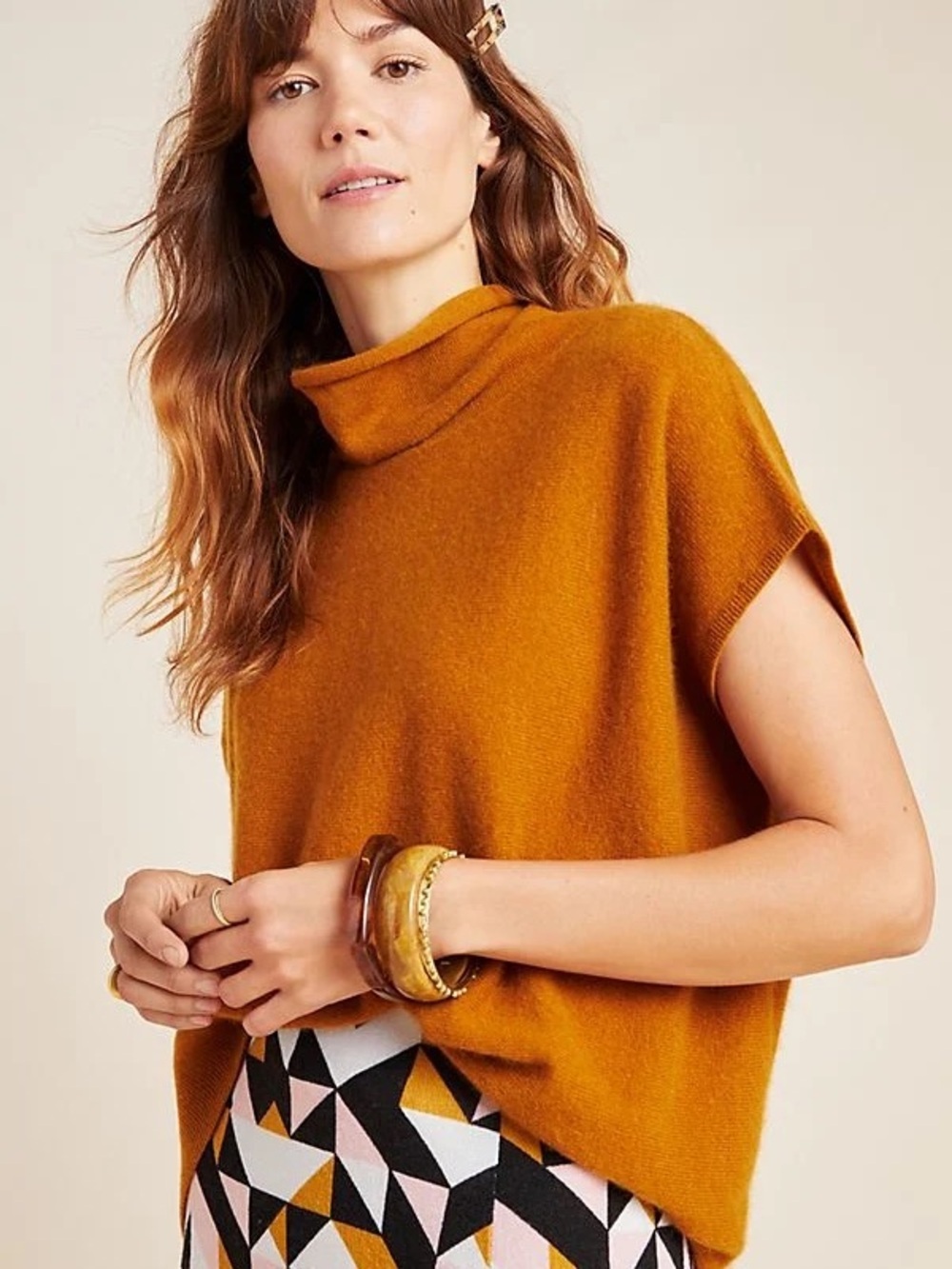 Anthropologie Patty Cowl Neck Sweater 100% Cashmere Kimono Sleeve Size XS